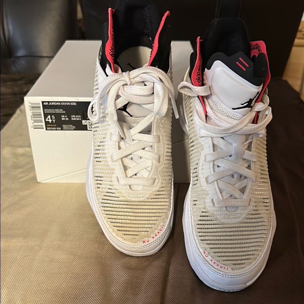Jordan White and Black Low-Top Sneakers with Classic Lace-Up